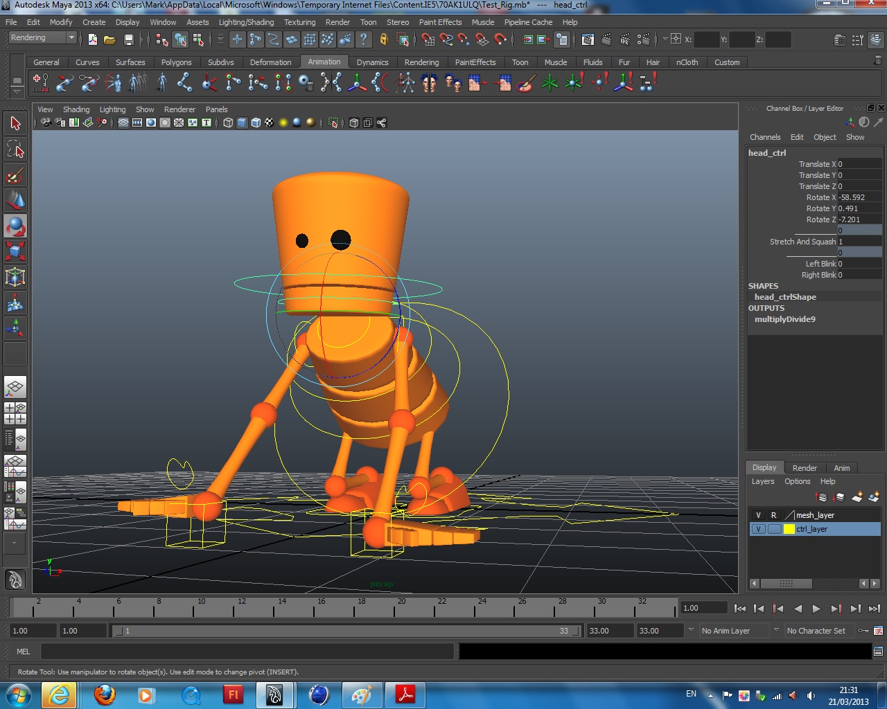 Mark Howlings - Character Design and Animation: Rigging My Character
