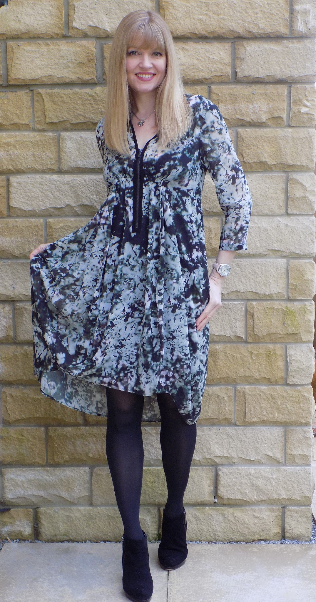 shirt dress and ankle boots