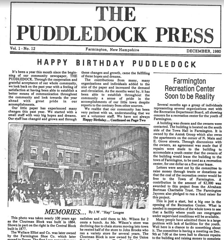 Farmington Historical Society Aquires Puddledock Press Back Issues