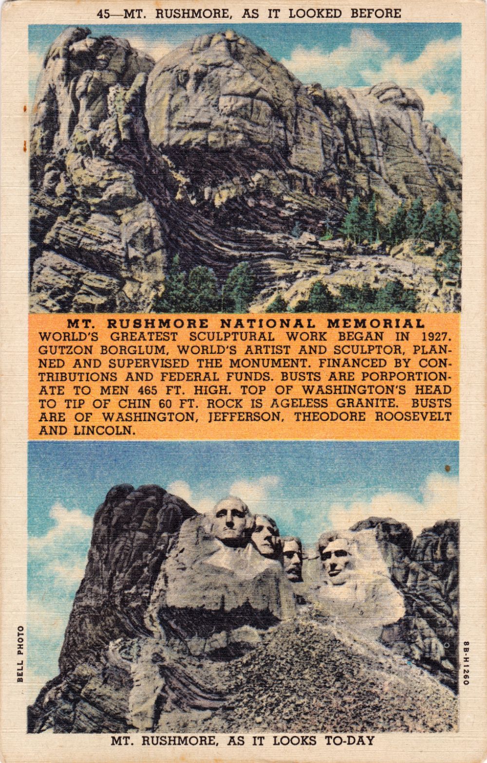 1940s Postcards Show Mount Rushmore Memorial Before and After Vintage