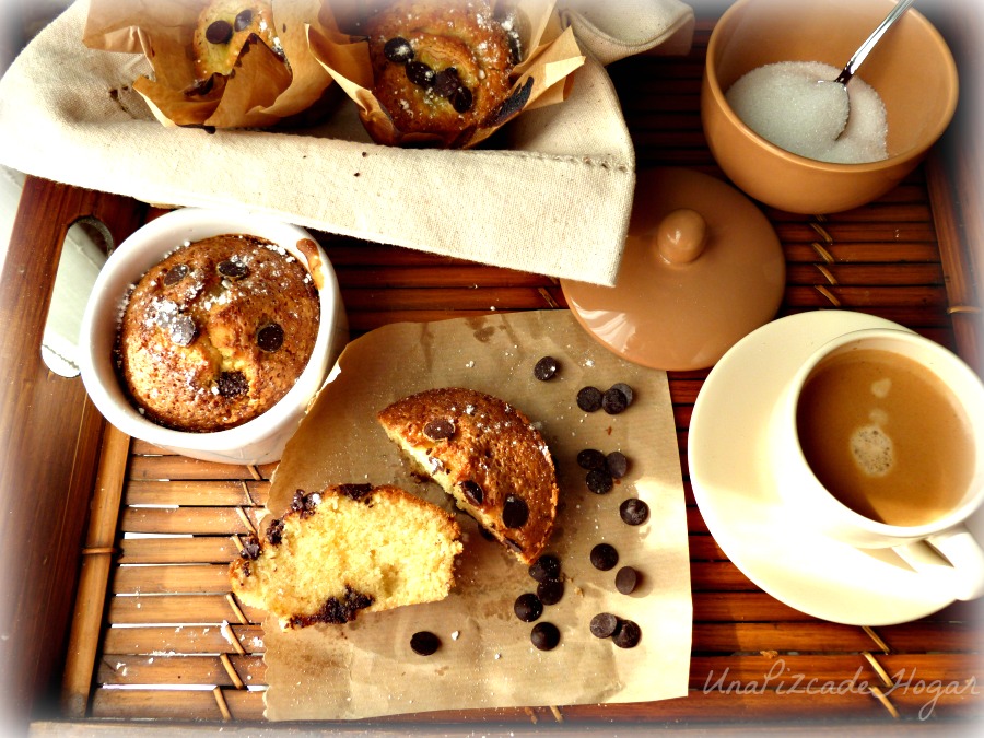 Muffins de plátano y chocolate