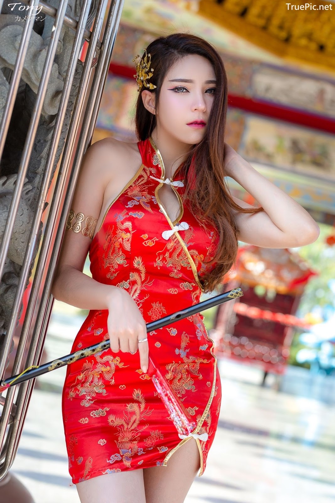 Image-Thailand-Hot-Model-Janet-Kanokwan-Saesim-Sexy-Chinese-Girl-Red-Dress-Traditional-TruePic.net- Picture-17