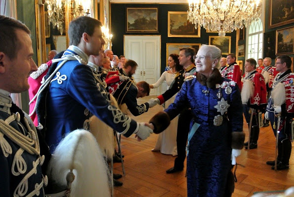Danish Royal Family at annual new years reception for the ambassadors at Christiansborg palace. 