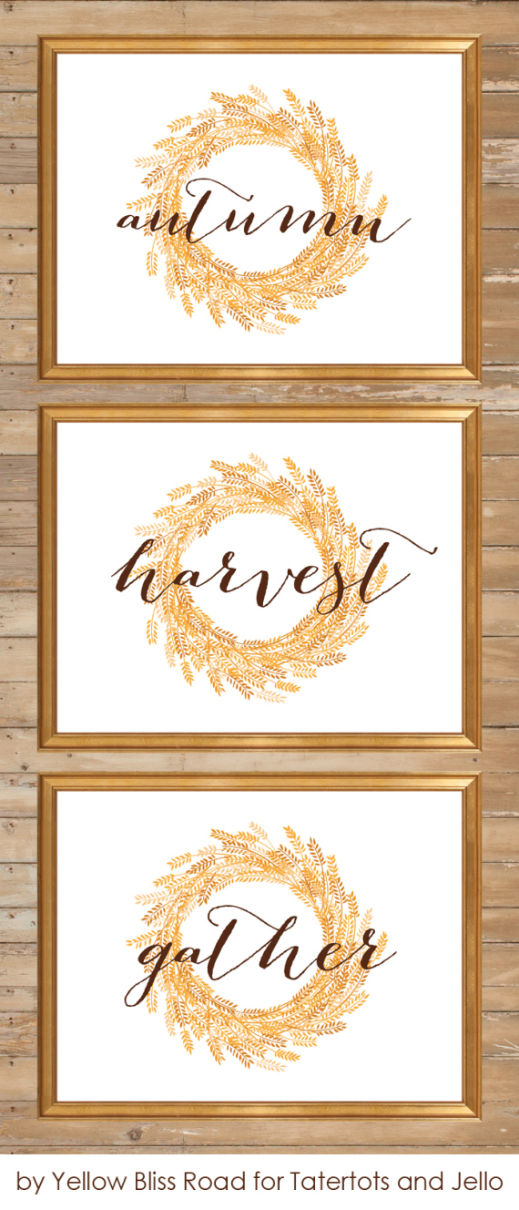 free fall printable wreath trio