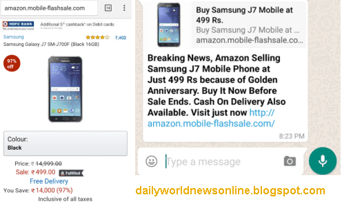 Samsung J7 Mobile Phone at Just Rs 499