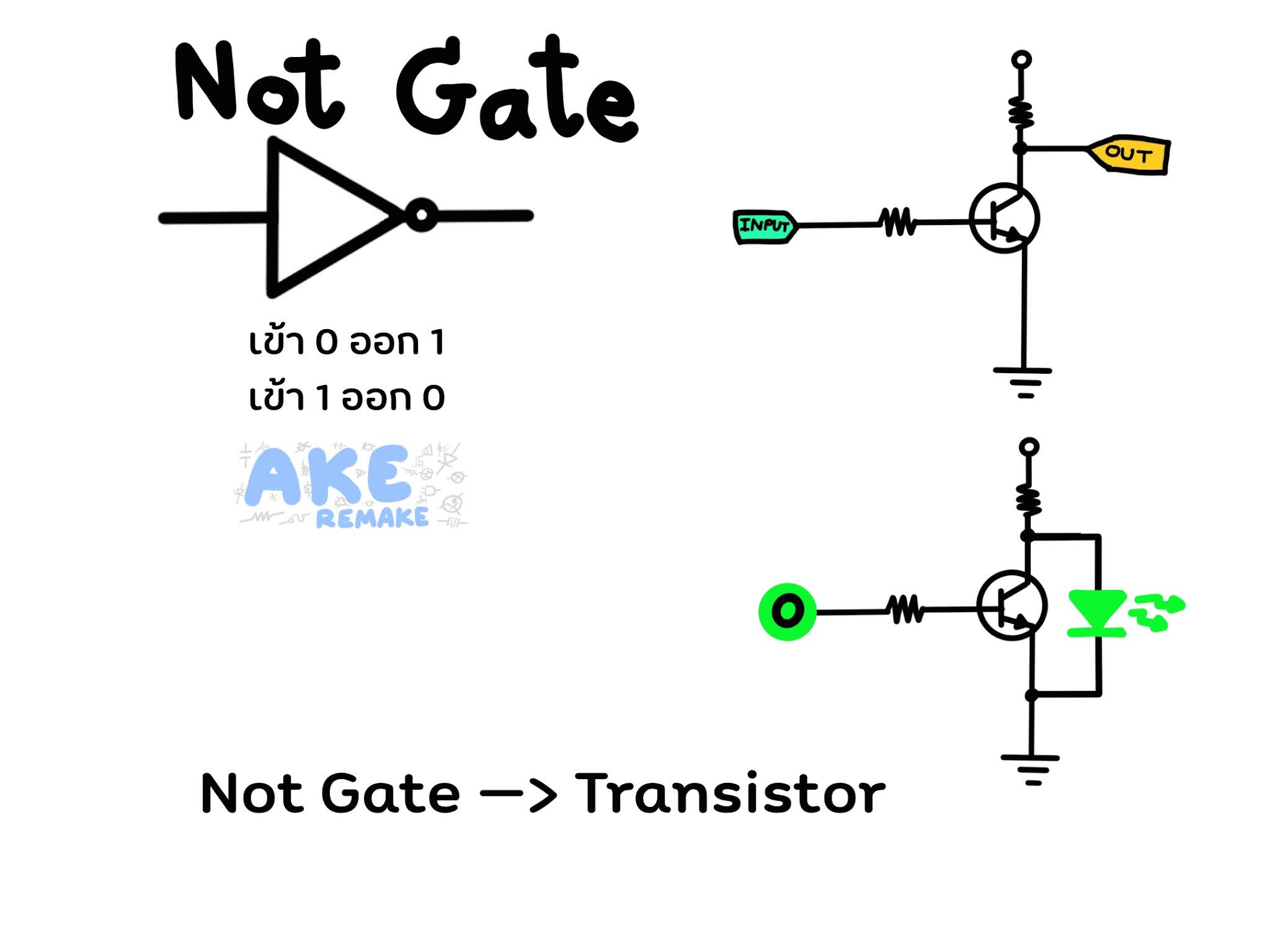 สร้าง Not Gate จาก Transistor