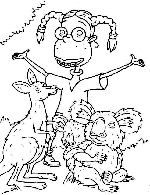 Elisa and Donald and Darwin Free coloring page