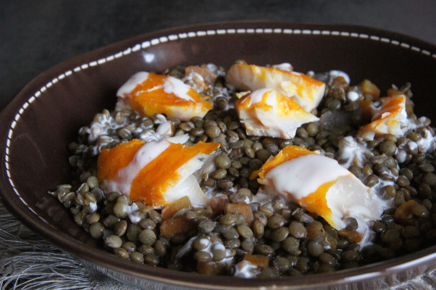 Haddock aux lentilles