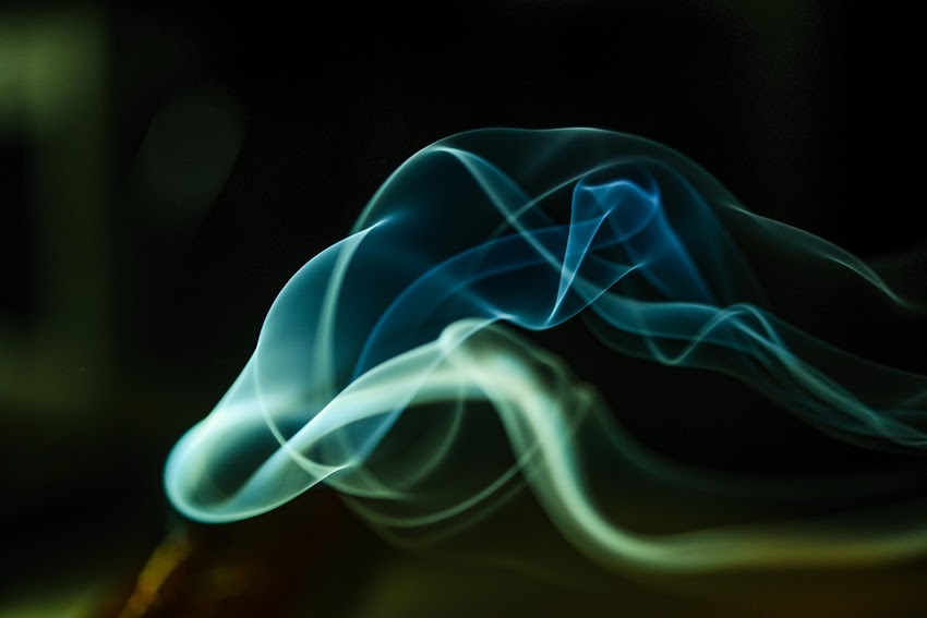 Art of Blue Green and White Smoke Light Art of Blue Green and White Smoke Light