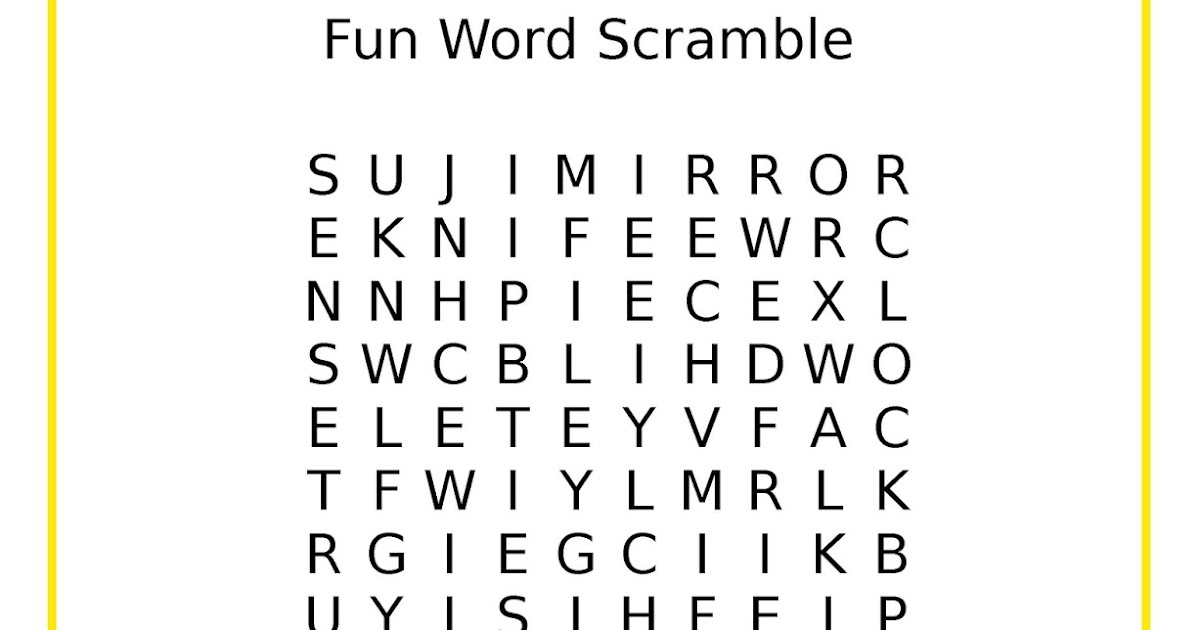 Kids Activity: Word Scramble