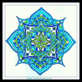 Mandalas on Monday ©BionicBasil® Colouring With Cats Mandala #99 coloured by Cathrine Garnell