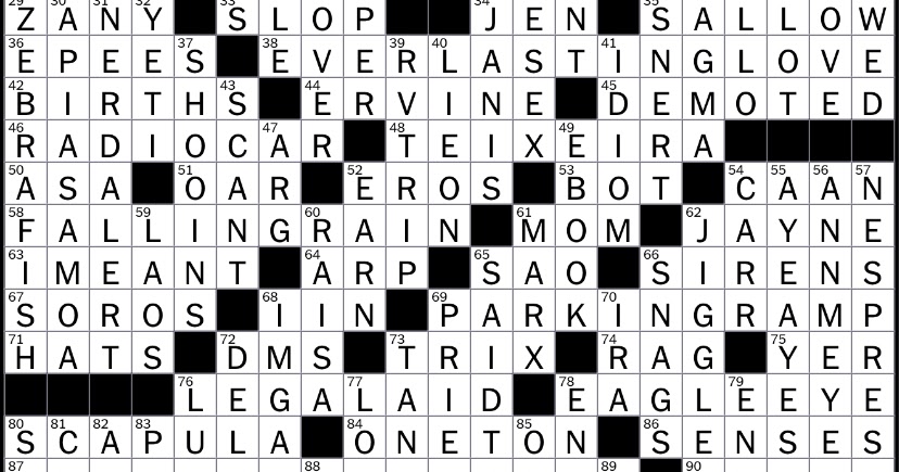 The New York Times Crossword Puzzle Solved: Sunday's New York Times crossword puzzle solved
