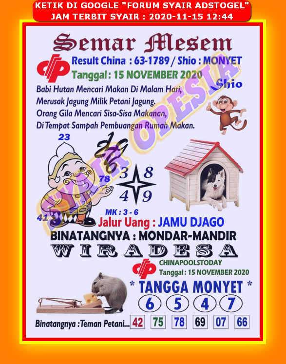 ੳ Prediksi semar mesem hk 15 november 2021  ฌ 