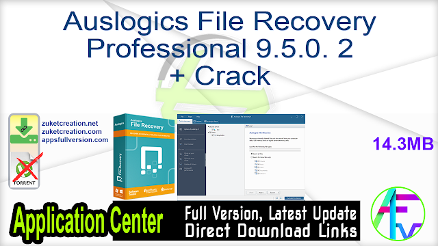 Auslogics File Recovery Professional 9.5.0. 2 + Crack