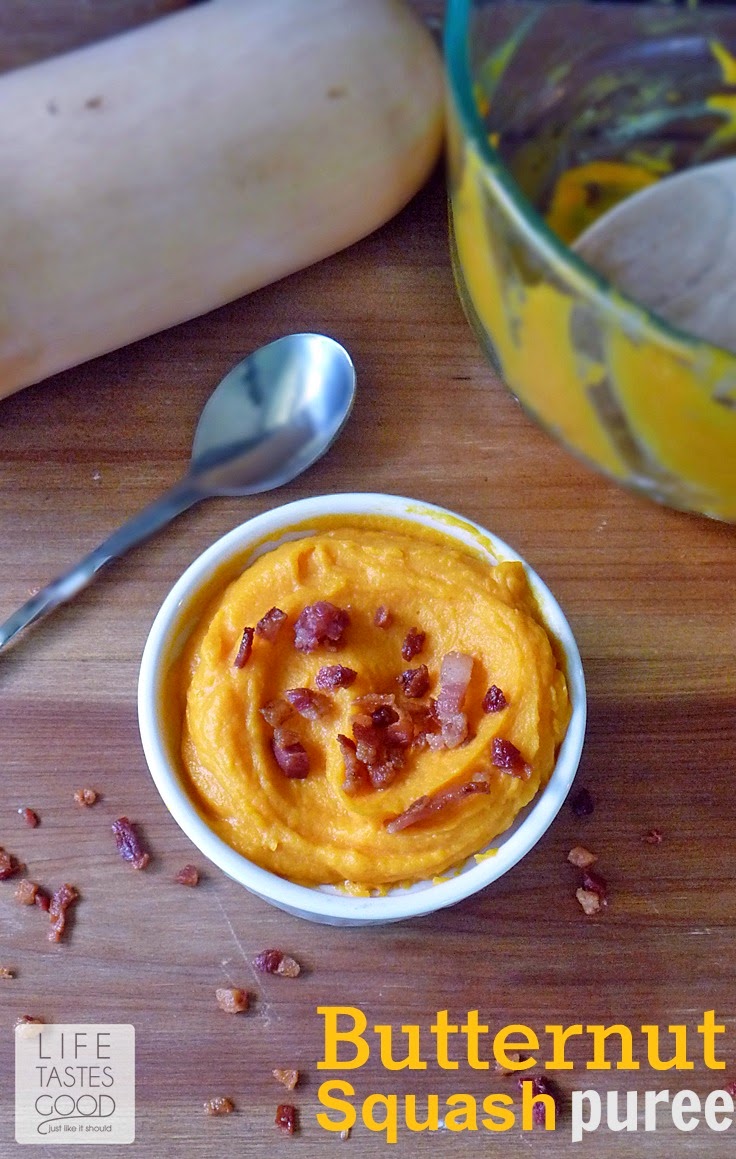 Butternut Squash Puree | by Life Tastes Good is a smooth and creamy side dish that will disappear quickly! I mean it's called 'Butternut'! The name alone sounds delicious! #Fall #Side