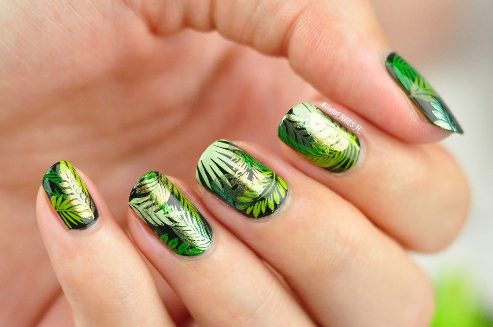 1. Green Leaf Nail Art Designs for a Natural Look - wide 5