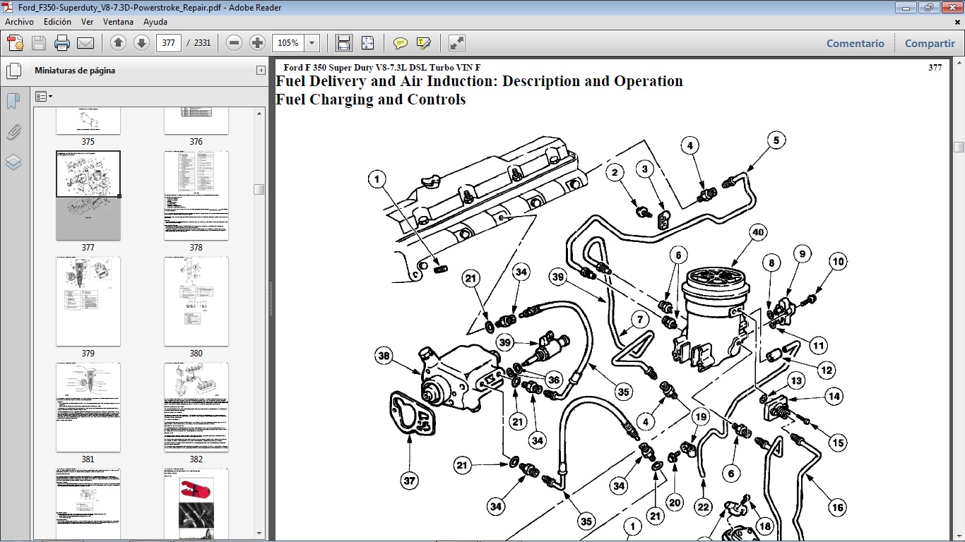 Manuales de Taller de FORD: FORD F350 SUPERDUTY con motor V8 7.3 Diesel