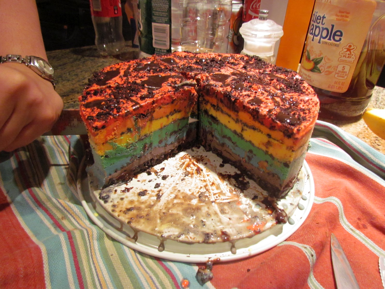 Stress Baker Rainbow Ice Cream Cake
