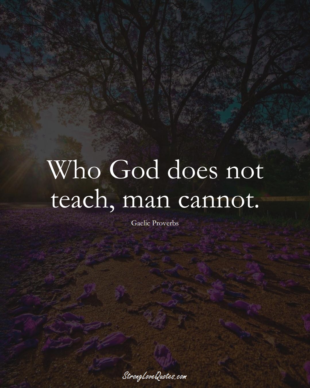 Who God does not teach, man cannot. (Gaelic Sayings);  #aVarietyofCulturesSayings