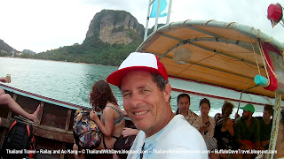 Longtail boat ride from Ao Nang to Railay - Longtail boat selfie of Dave