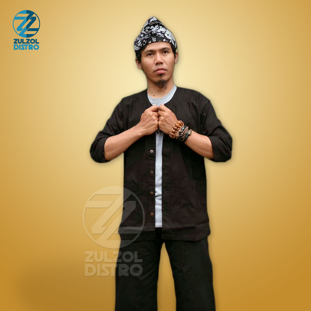 Pangsi Hitam Tanpa Kerah PG1 - Zulzol Distro - Iket Sunda Praktis