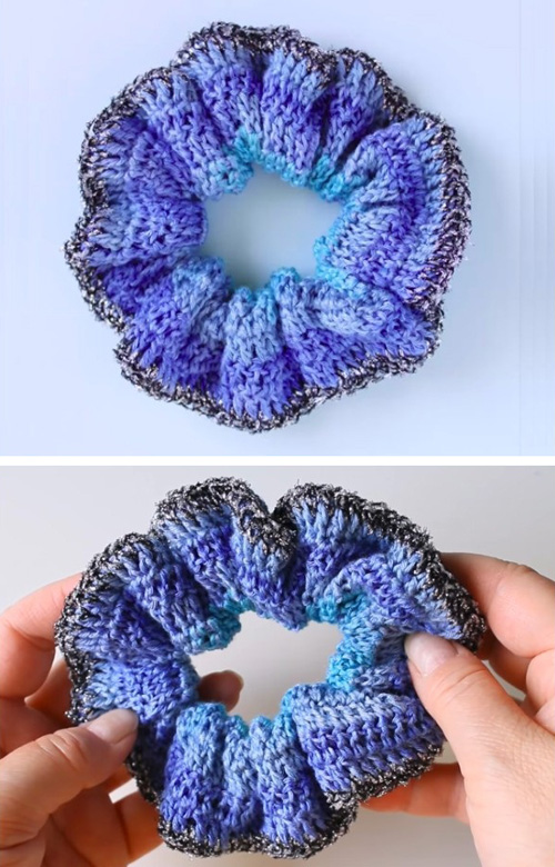 Crochet an Easy Scrunchie Hair Band - Free Pattern & Tutorial 