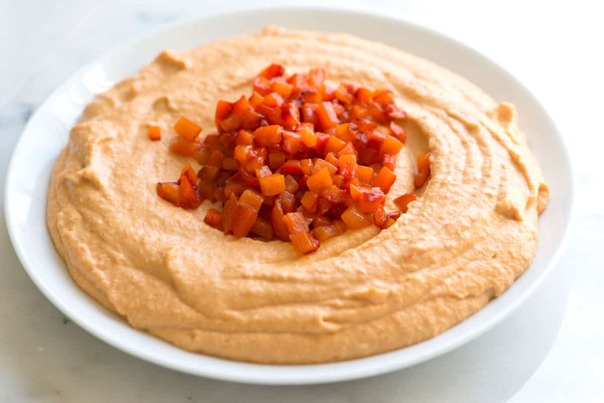 Irresistible Roasted Red Pepper Hummus Recipe LEBANESE RECIPES