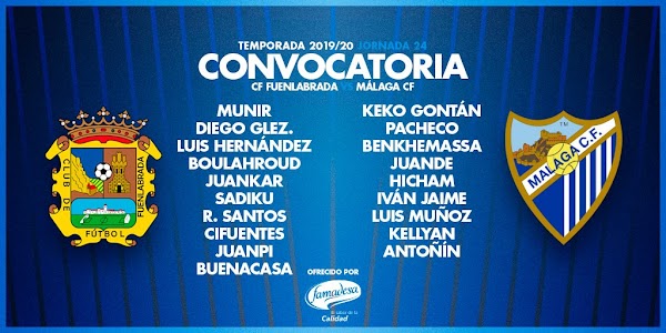 Málaga, lista de 19 jugadores ante el Fuenlabrada