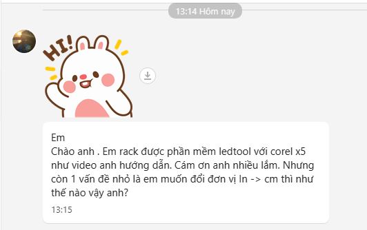 đổi đơn vị In -> cm