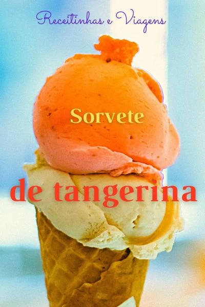 Sorvete cremoso de tangerina, refrescante e lindo