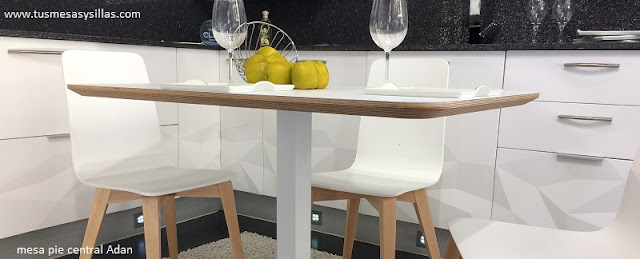 8 razones por las que elegir una mesa de pata central para cocinas.