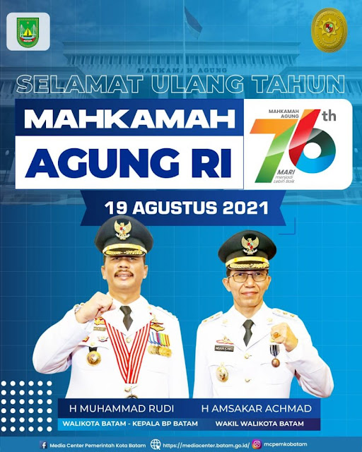 Rudi-Amsakar Ucapkan HUT ke 76 Mahkamah Agung