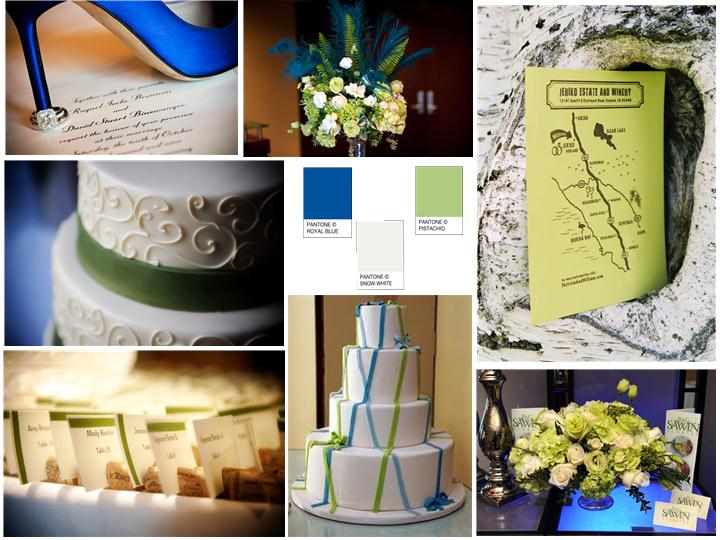 Inspiration Board Royal Blue Snow White and Pistachio Green