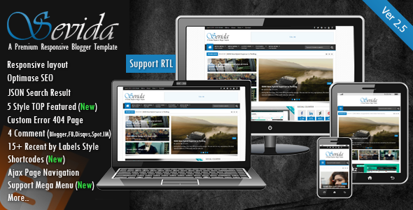 Sevida v2.5 Responsive Magazine Blogger Template