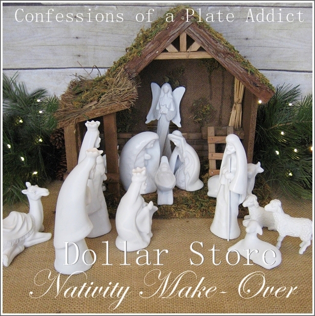 Confessions Of A Plate Addict Dollar Store Nativity Make Over