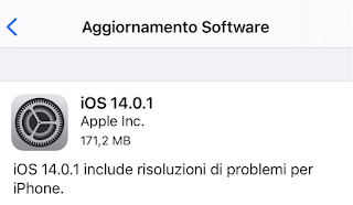 Apple rilascia iOS 14.0.1