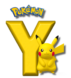 Abecedario de Pikachu de Pokémon. Pikachu Alphabet.