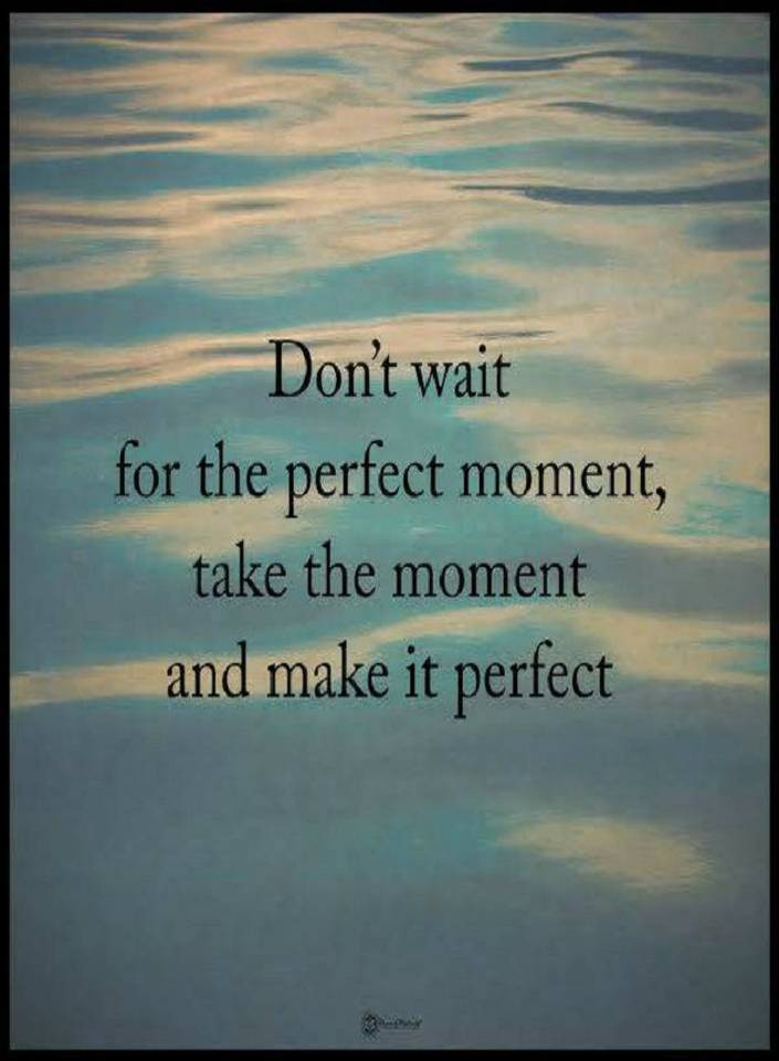 Quotes Don't wait for the perfect moment, take the moment - Quotes
