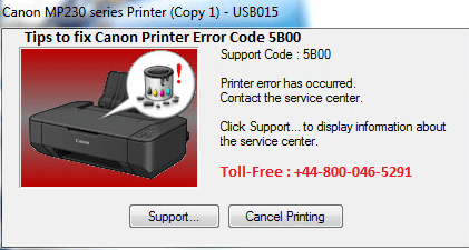 How to fix Canon Printer Error Code 5B00? 