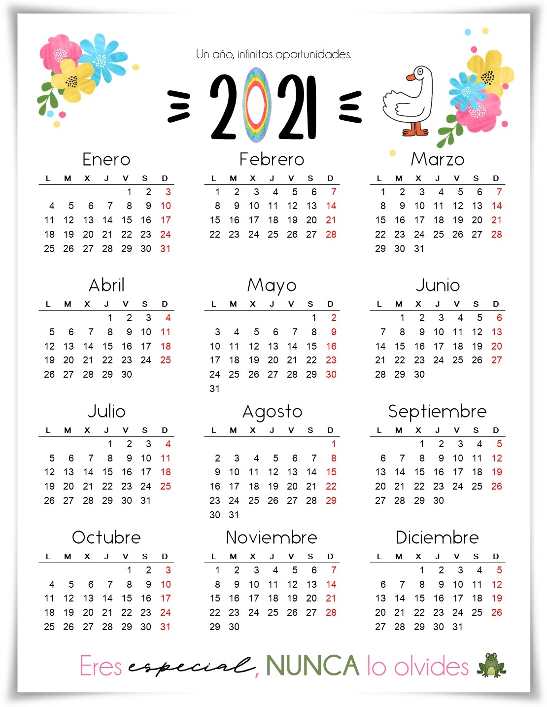 Calendario anual 2024 - España - Michel Zbinden ES