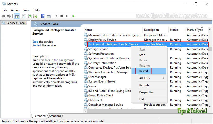 Cara Memperbaiki Background Intelligent Transfer Service (BITS) di