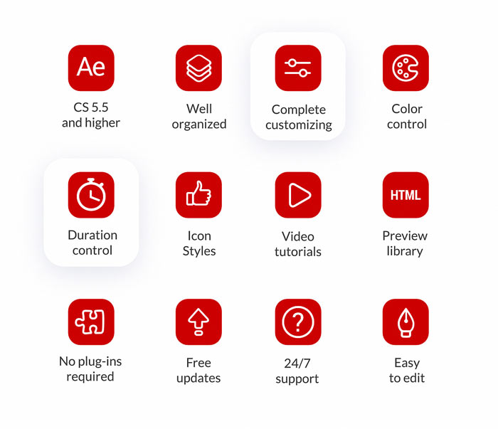YouTube Buttons Pack After Effects Project YouTube Buttons Pack