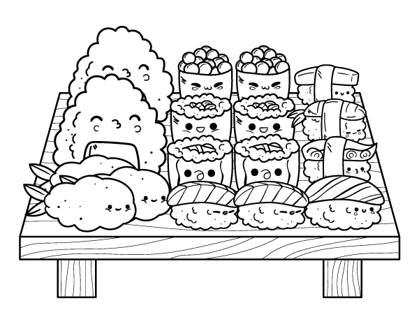 Sushi Coloring Sheet Coloring Pages Sushi Coloring Sheet Coloring Pages