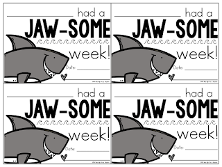 Use these free shark themed positive notes with any classroom management strategy! They're perfect for the beginning of the year!