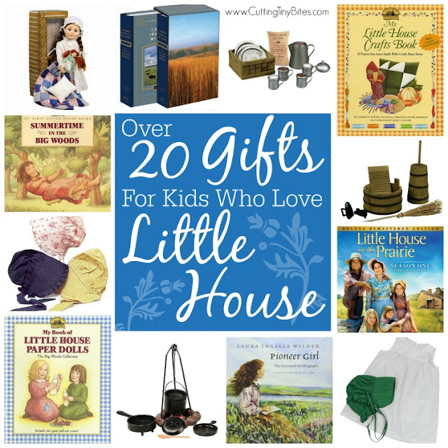 Gifts for kids who love the Little House on the Prairie series by Laura Ingalls Wilder.  Activity books, dramatic play props, costumes, movies, audiobooks and more!  Great ideas for Christmas or birthday.