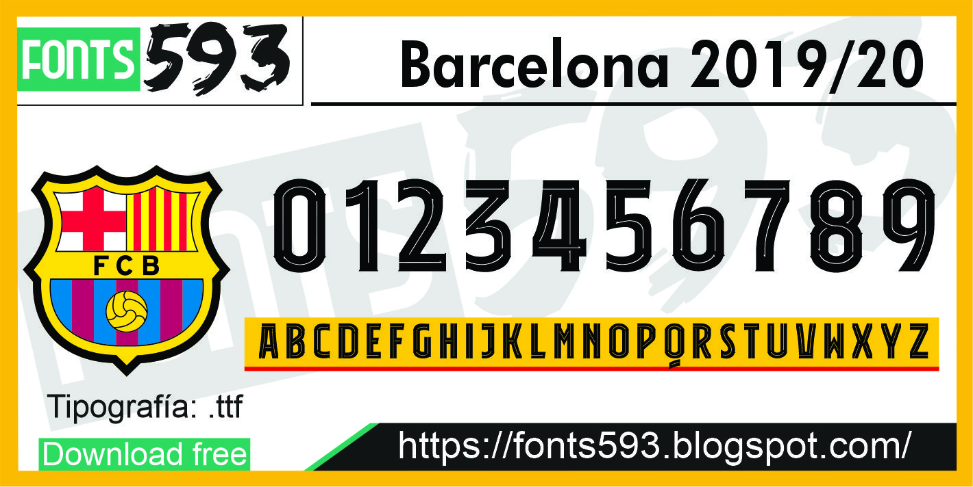 Tipografía Barcelona FC 2019-2020-2021 Font free Download