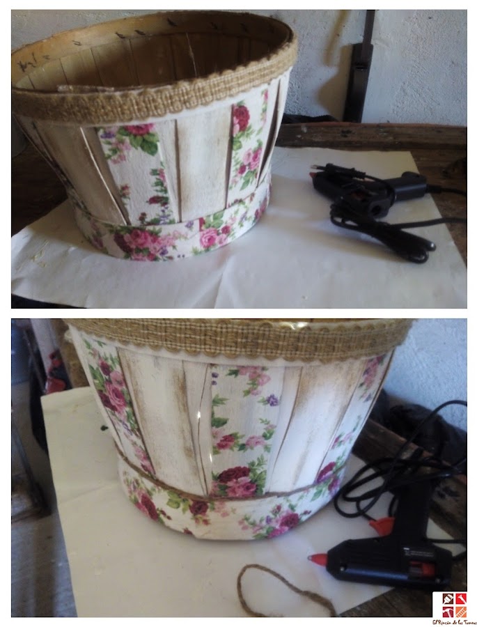 reciclar una maceta con decoupage