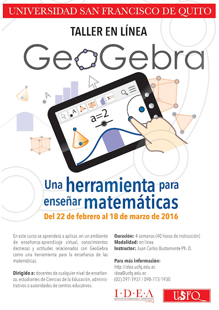 IDEA - USFQ invita al taller en línea GeoGebra, una herramienta para enseñar matemáticas