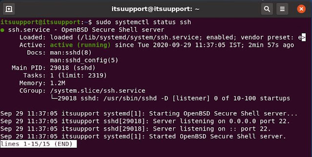 Install OpenSSH server on Ubuntu