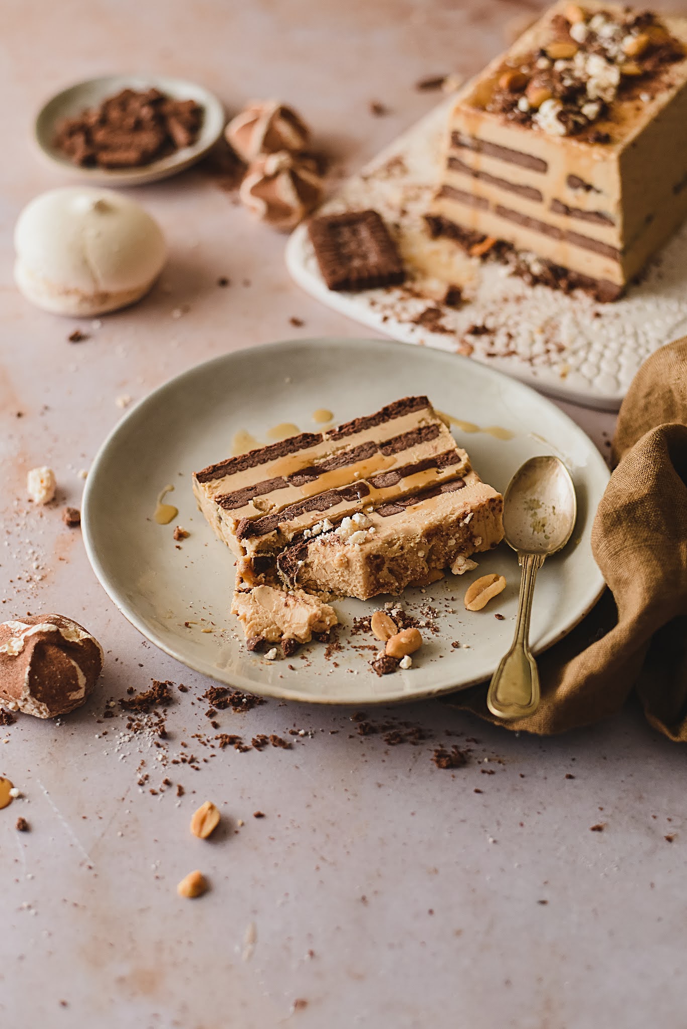 Sweet Gula Gelado de Manteiga de Amendoim e Shortcake de Chocolate